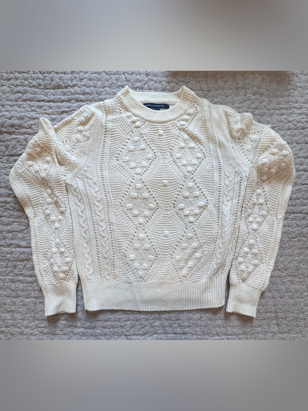 French Connection Cream Cable Knit Sweater